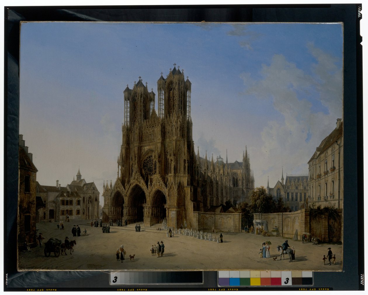 Notre-Dame Katedrali, Rheims ve İletişimciler Geçidi by Domenico II Quaglio