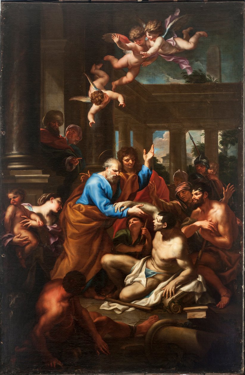 Aziz Petrus Mucizesi (tuval üzerine yağlı boya by Domenico I Piola