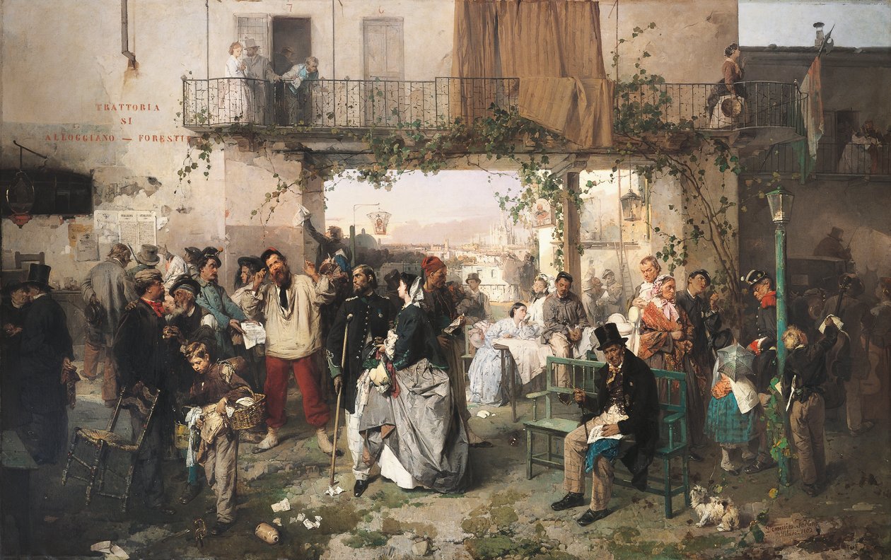 Villafranca Barış Haberleri by Domenico Induno