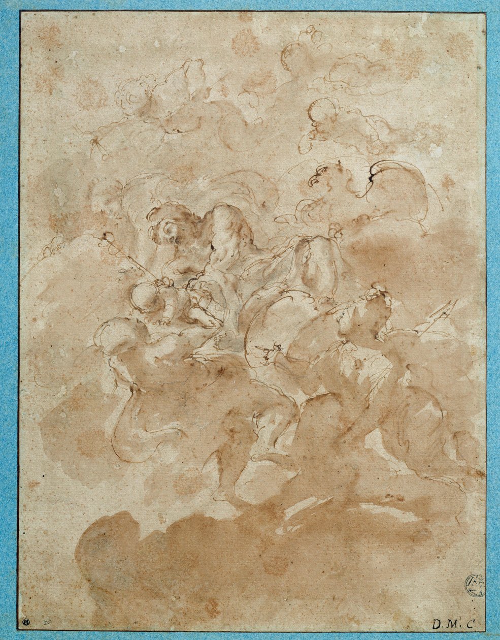 Jüpiter, Domenico Canuti (1620-1684) Paris tarafından kahverengi yıkama ve kanla Bacchus