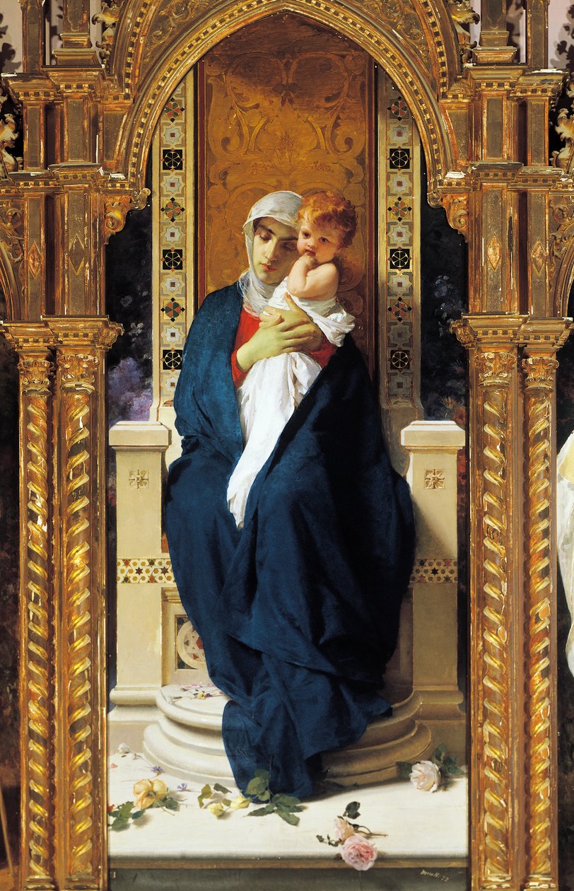 Domenico Morelli (1823-1901), Detay, Aziz Augustine Şapeli, Corigliano Calabro Kalesi, Calabria, İtalya by Domenico Morelli