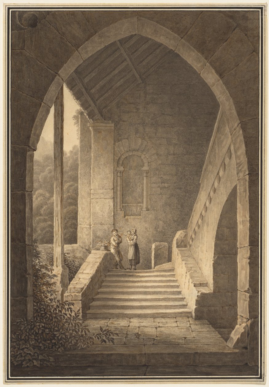 Bir Gotik Harabenin Dış Merdiveni Bir Gotik Harabenin Merdiveni, 1830. by Domenico Quaglio
