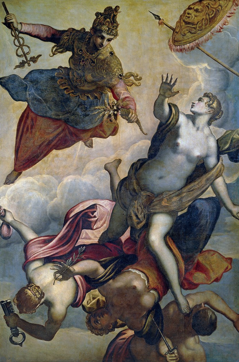 "Refah Alegorisi" (Refah) Tablosu Domenico Tintoretto Said Tintoretto (1560-1635) 16. Yüzyıl Sonları Soluk 207x140 cm Museo del Prado, Madrid by Domenico Robusti Tintoretto