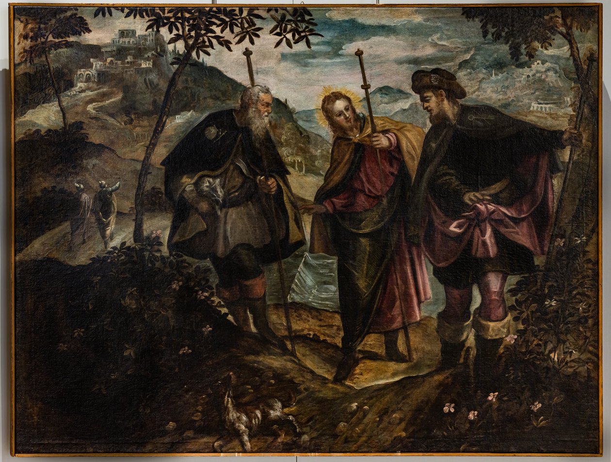 Emmaus yolunda karşılaşma (tuval üzerine yağlı boya) by Domenico Robusti Tintoretto