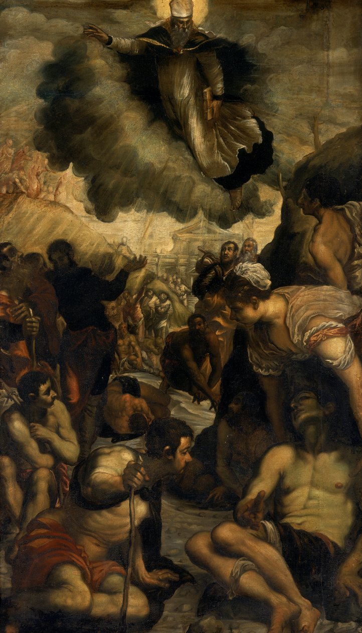 Aziz Augustine sakatları iyileştiriyor, c.1549 by Domenico Robusti Tintoretto