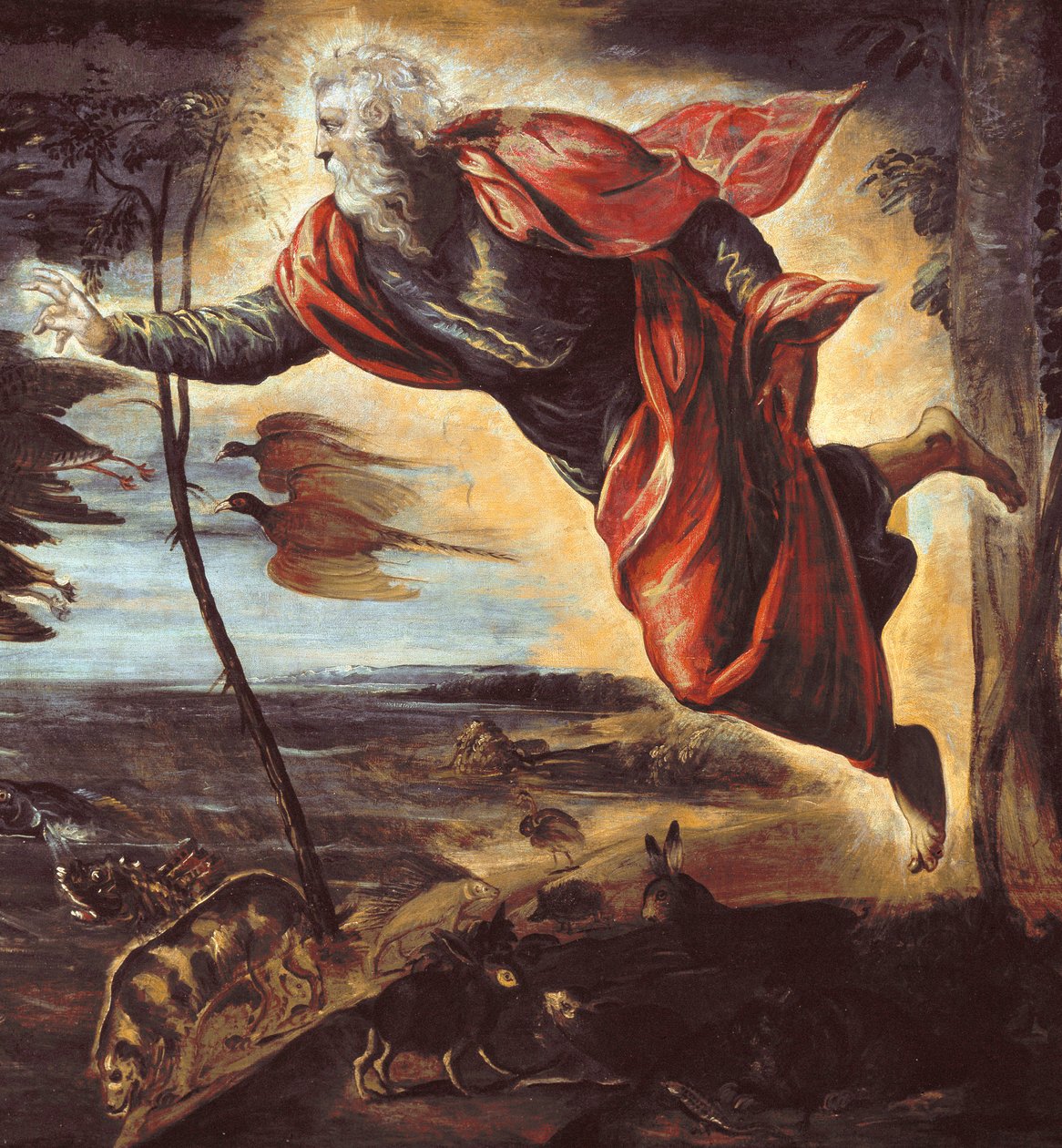 Hayvanların Yaratılışı. detay - tuval üzerine yağlı boya by Domenico Robusti Tintoretto