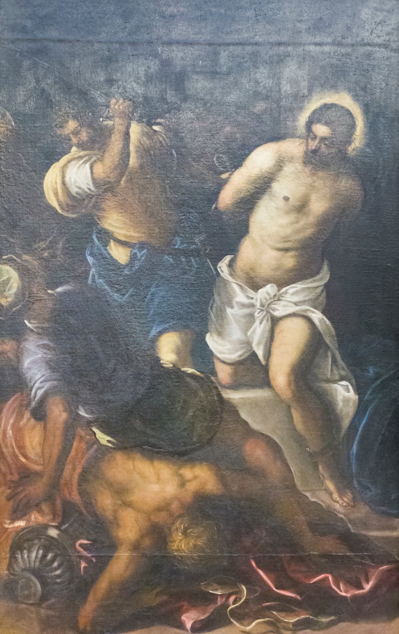 Kırbaçlama, c.1598 (tuval üzerine yağlı boya) by Domenico Robusti Tintoretto