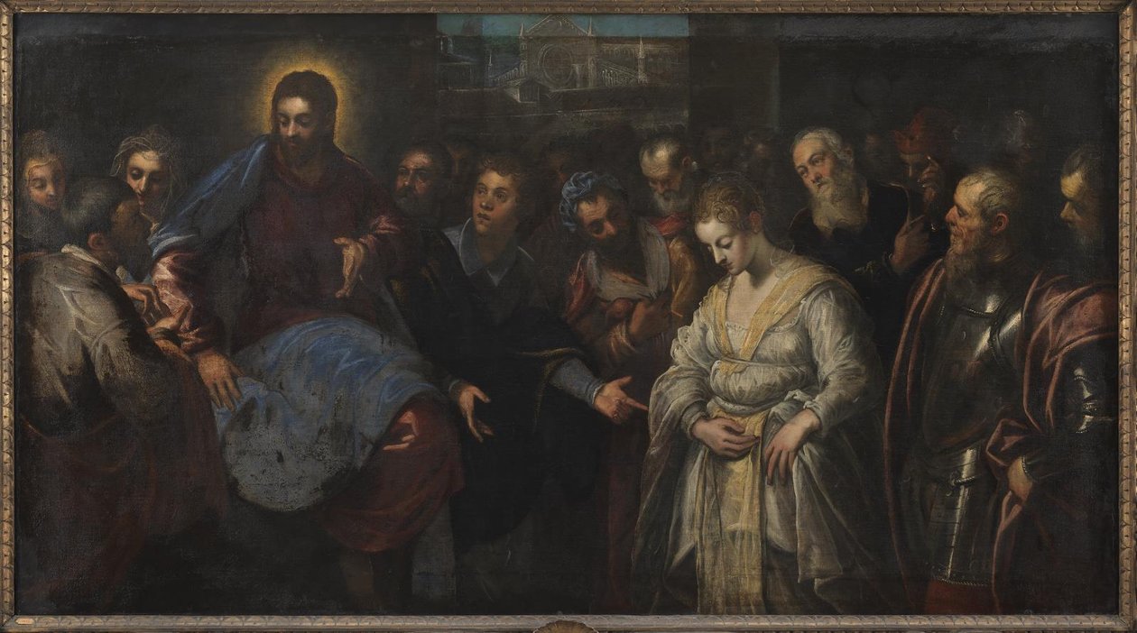 İsa ve Zina by Domenico Tintoretto