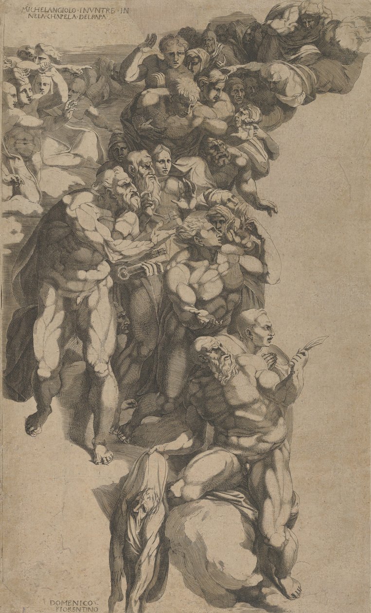 Son Yargıdan Grup, St. Bartholomew, St. Peter ve diğer Havariler, 16. yüzyıl. by Domenico del Barbiere