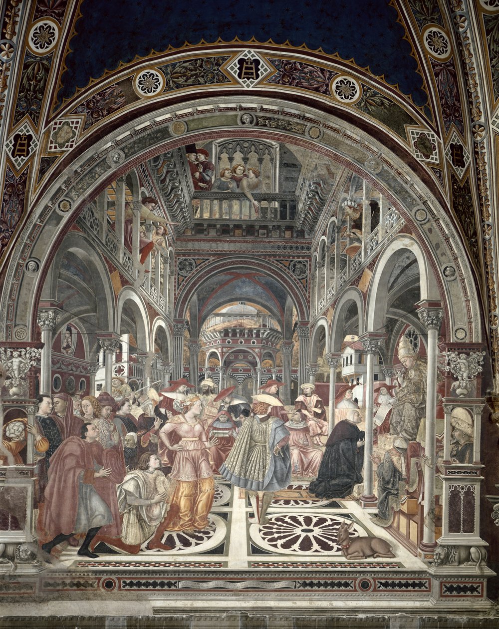 Papa Celestine III (c.1106-98) Siena Hastanesine Özerklik Verdi, 1442 by Domenico di Bartolo