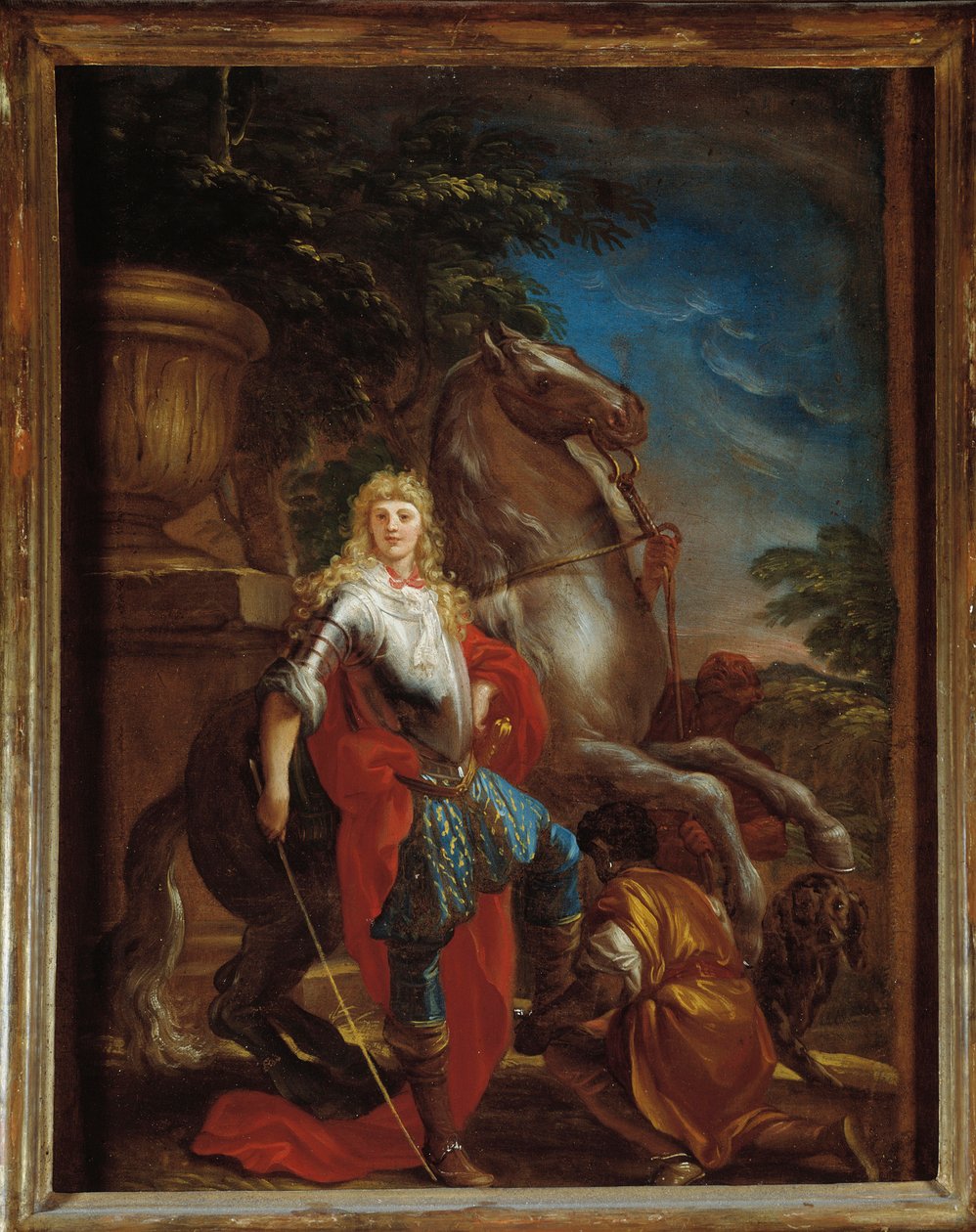 Cenovalı beyefendinin atı ile portresi Resim Domenico Piola (1627-1703) Genes, Musei di Strada Nuova (eski Palazzo Bianco) by Domenico the Elder Piola