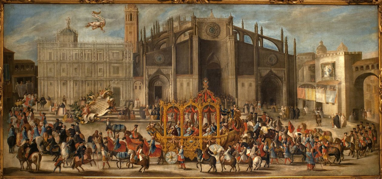 Maske ilanının taşınması. Domingo Martinez (1688-1749), tuval üzerine yağlı boya tablosu by Domingo Martinez