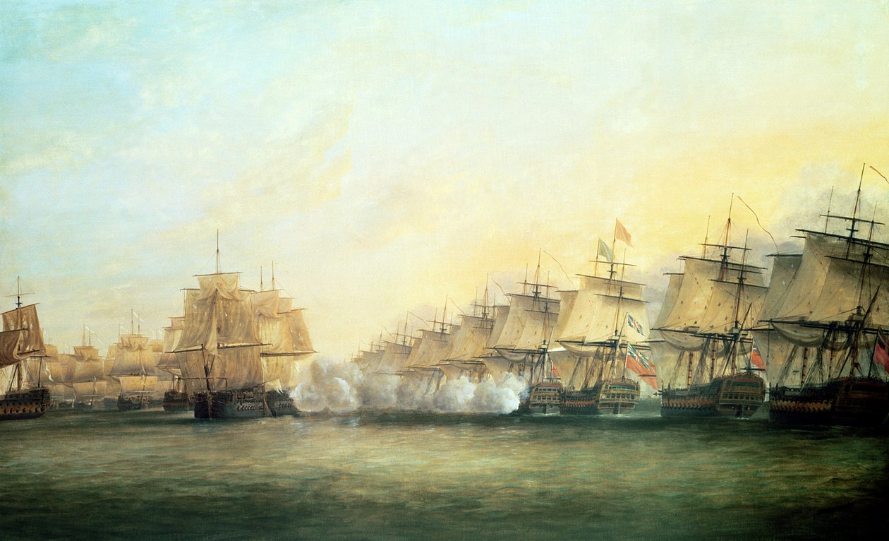 Amiral Sir Edward Hughes komutasındaki İngilizler (c.1720-94) ile M. de Suffren komutasındaki Fransızlar arasındaki Trincomalee açıklarındaki dördüncü harekat, 1782 by Dominic Serres