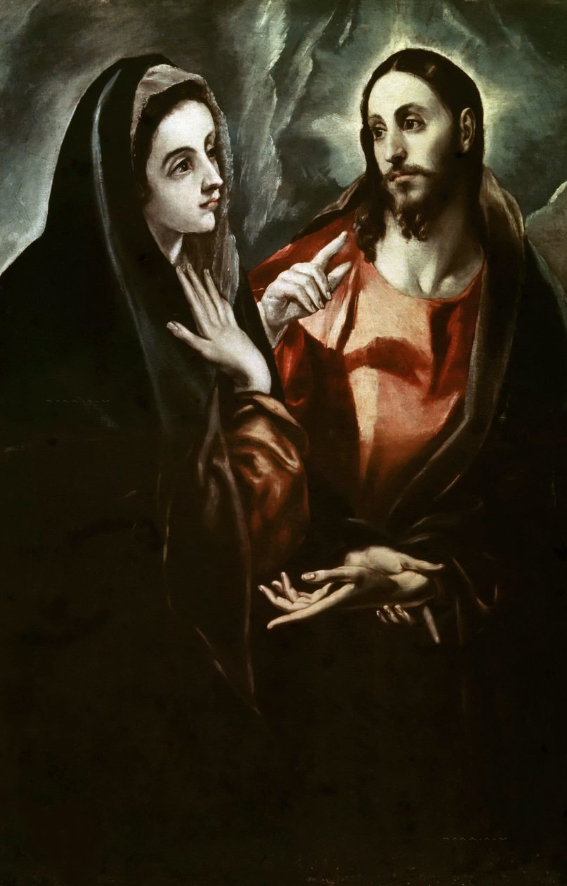 İsa, Annesinden ayrıldı, ca. 1600. by Dominico El Greco