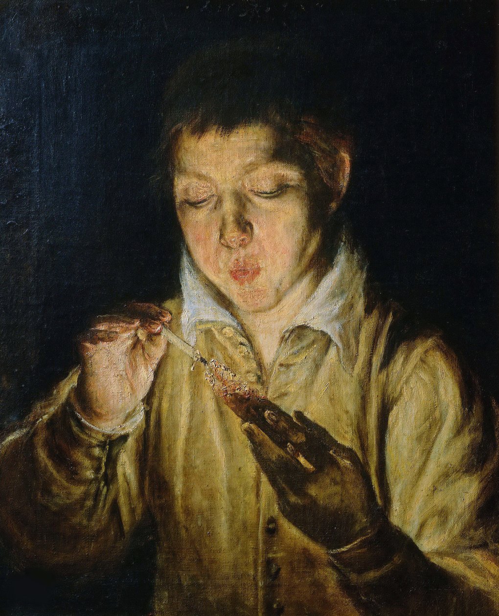 El Soplón Boy Bir Konik Üfleme, yaklaşık 1571-1572. by Dominico El Greco