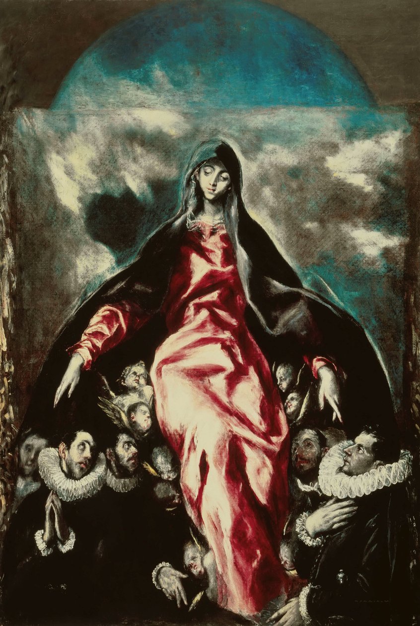 Hayırsever Bakire Merhamet Madonna, yaklaşık 1600-1603. by Dominico El Greco