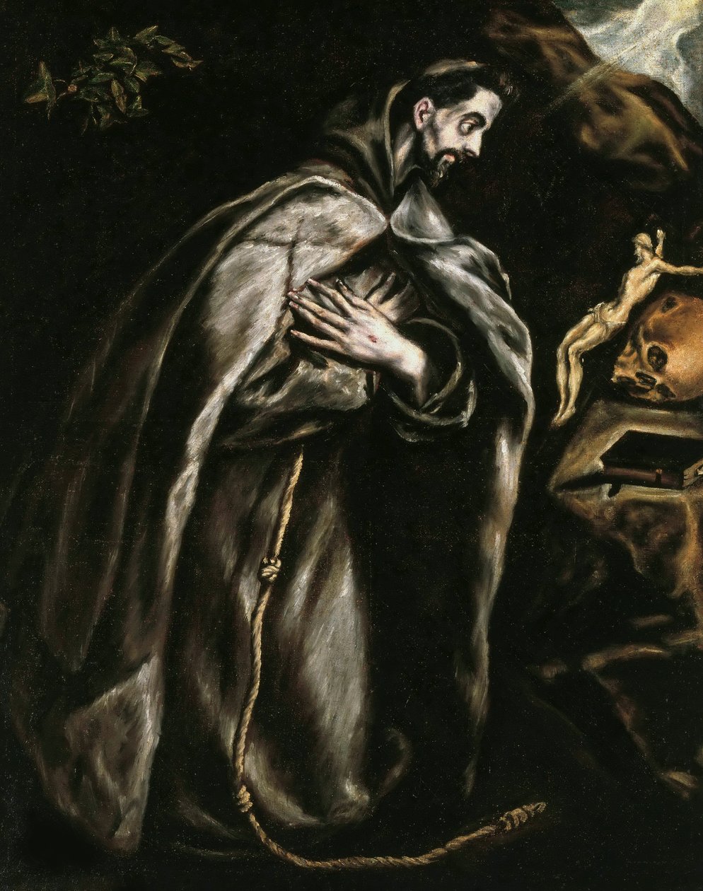 Aziz Francis dua ediyor, 1595 civarı. by Dominico El Greco