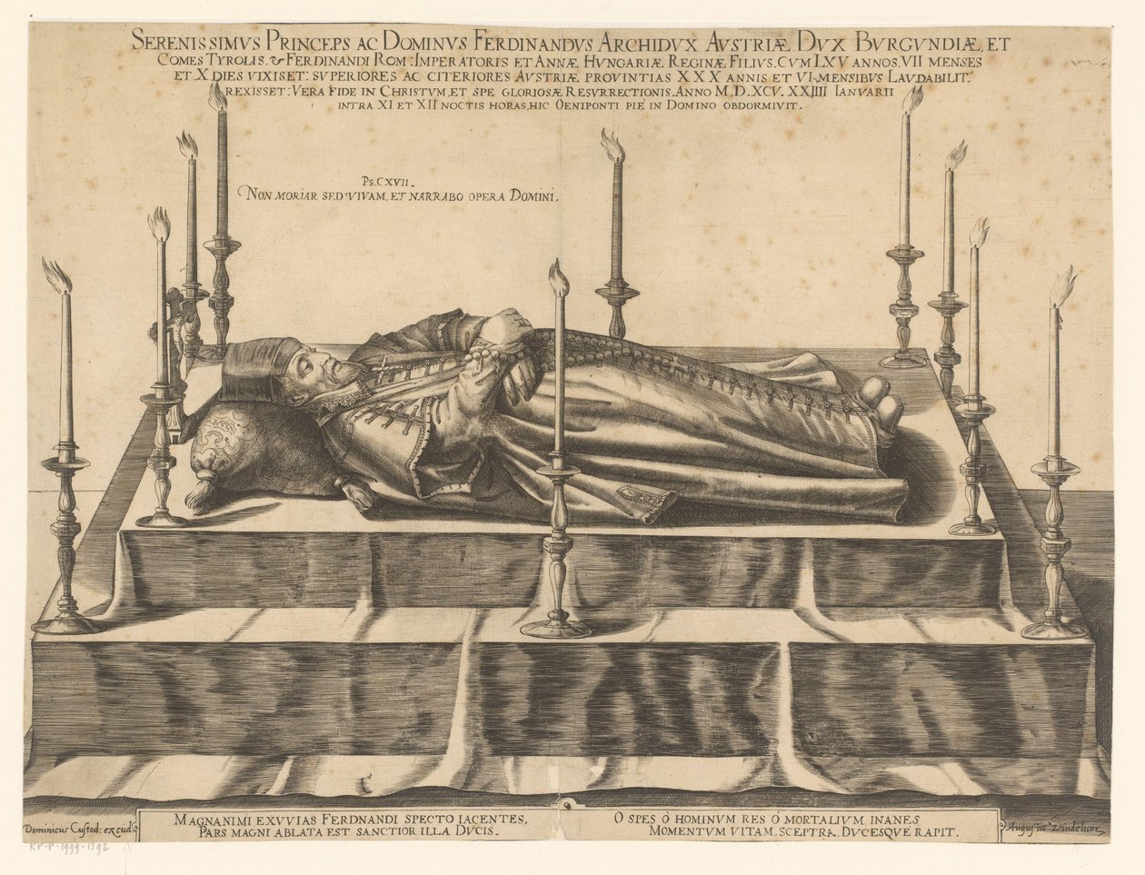 Doodsportret van Ferdinand II van Tirol Avusturya