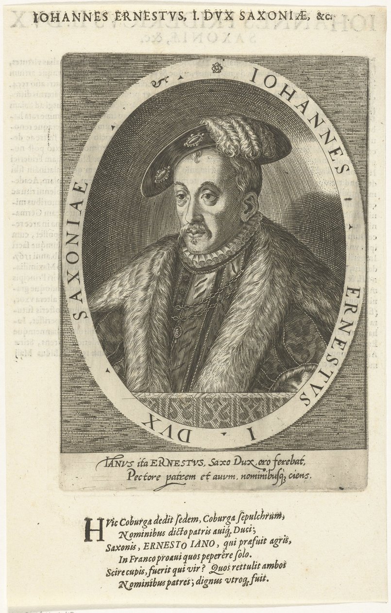 John Ernest 1521-1553, Saxe-Coburg Dükü, 1601 by Dominicus or Custodis Custos