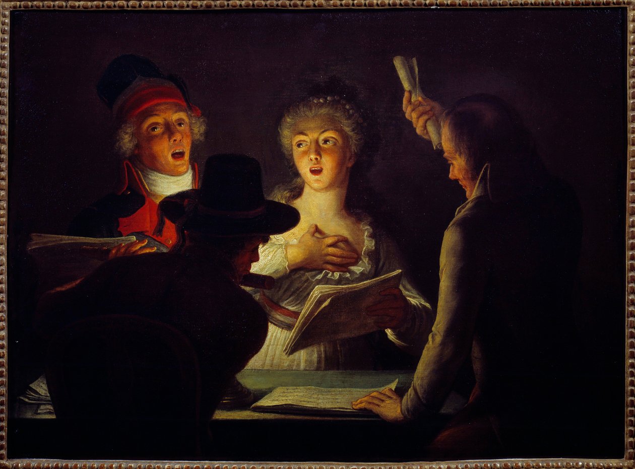 Fransız Devrimi: “Vatansever Şarkıcılar” Dominique Doncre (1743-1820) tarafından tablo 1794 Güneş. 0.45 x 0.61 m Paris, Carnavalet Müzesi by Dominique Doncre