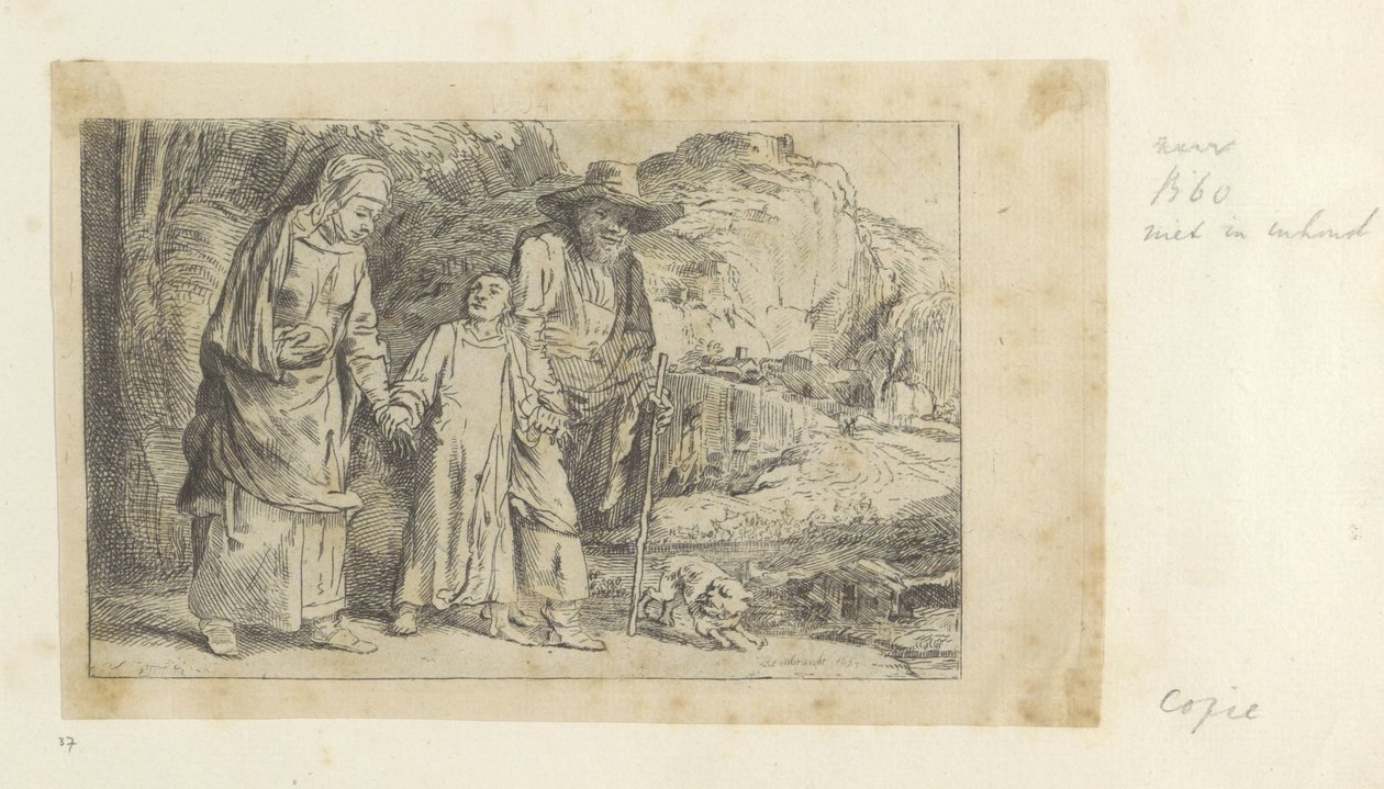 İsa, Joseph ve Mary ile Tapınaktan Dönüyor Recueil de quatre-vingt-cinq estampes orijinalleri (dizi başlığı) by Dominique Vivant Denon (baron) (attributed to)