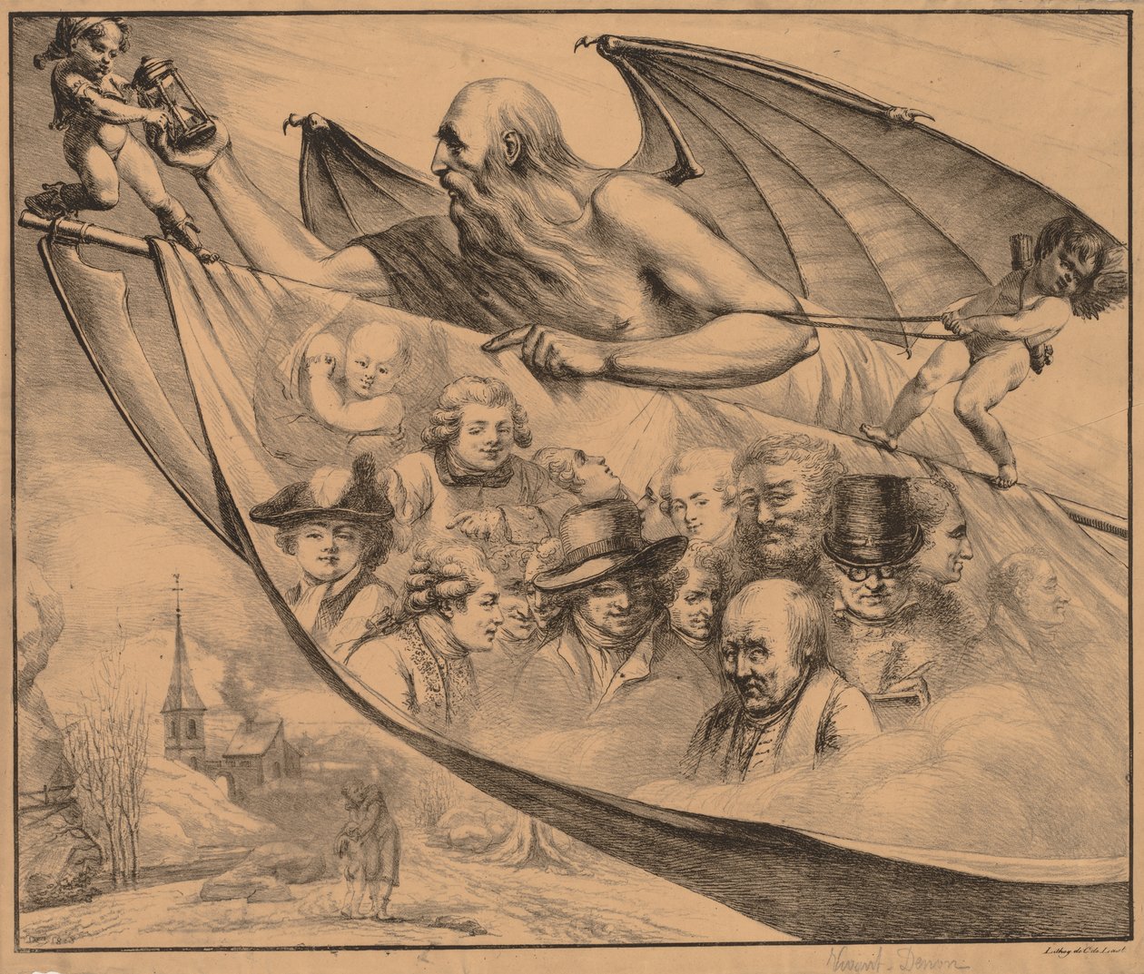 Alegori: Farklı Çağlarda Sanatçının Portreleri, 1818. by Dominique Vivant Denon