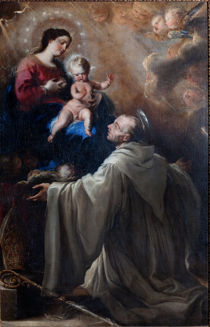 Parish müzesi. Tablo. Saint Bernard ve Çocuklu Madonna. Tuval üzerine yağlıboya. by Don Juan Carreno de Miranda