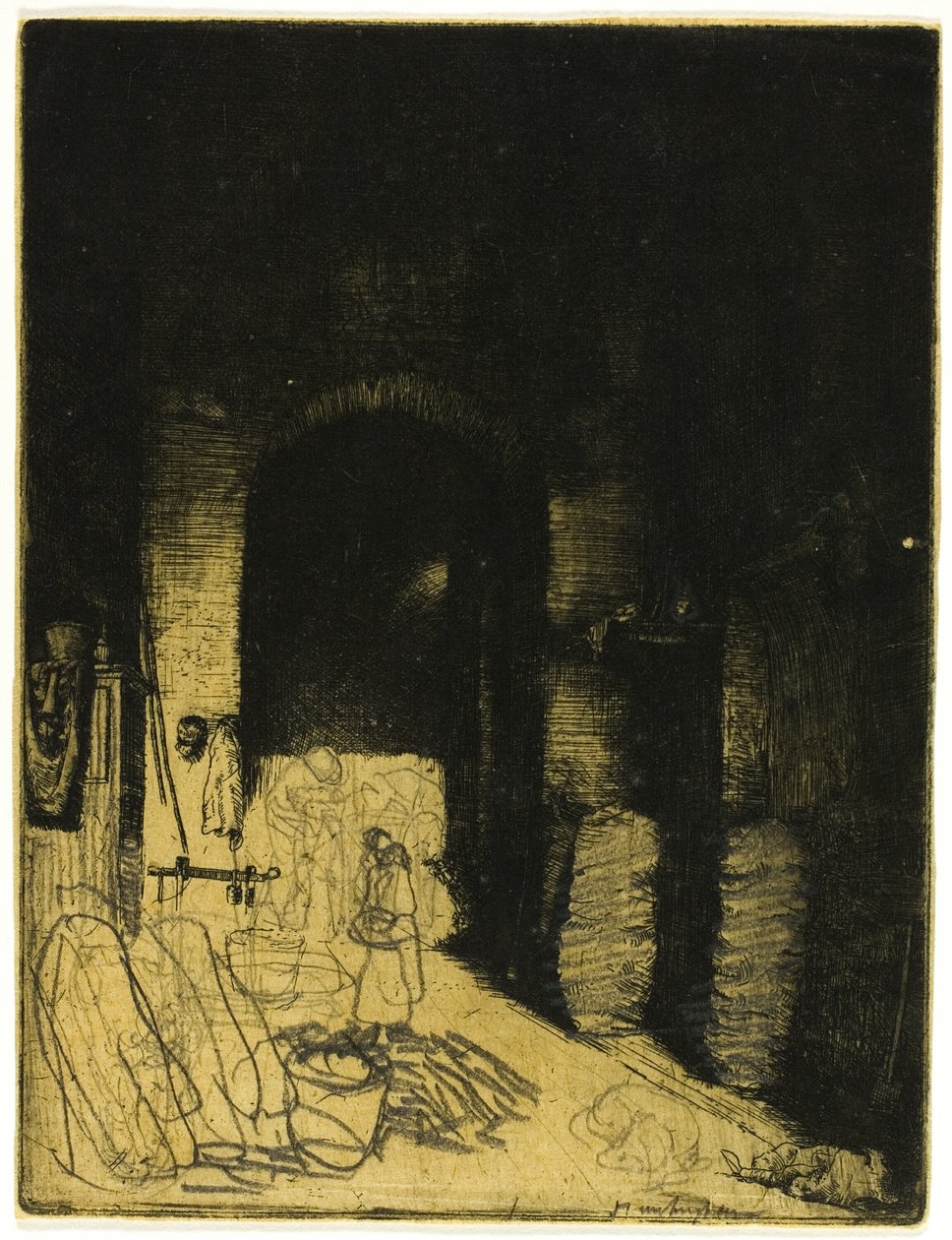 Kömür dükkanının iç kısmı, Floransa by Donald Shaw MacLaughlan