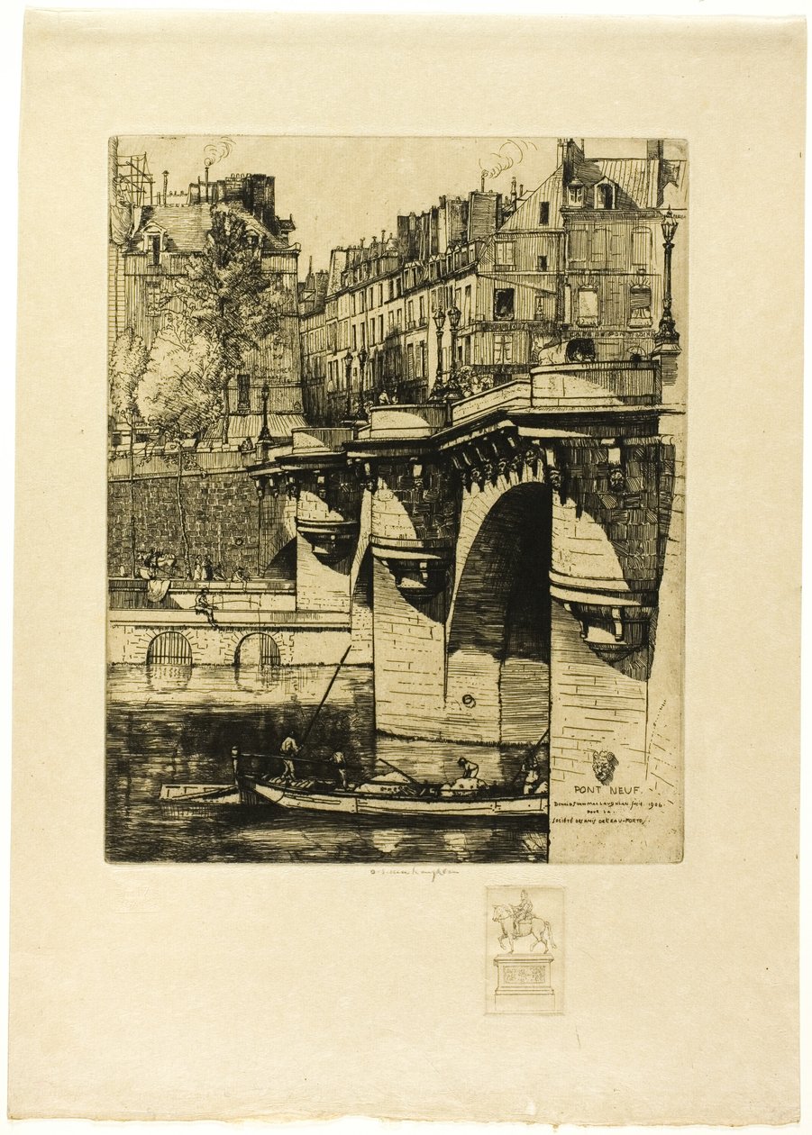Pont Neuf, Paris (açıklama ile) by Donald Shaw MacLaughlan