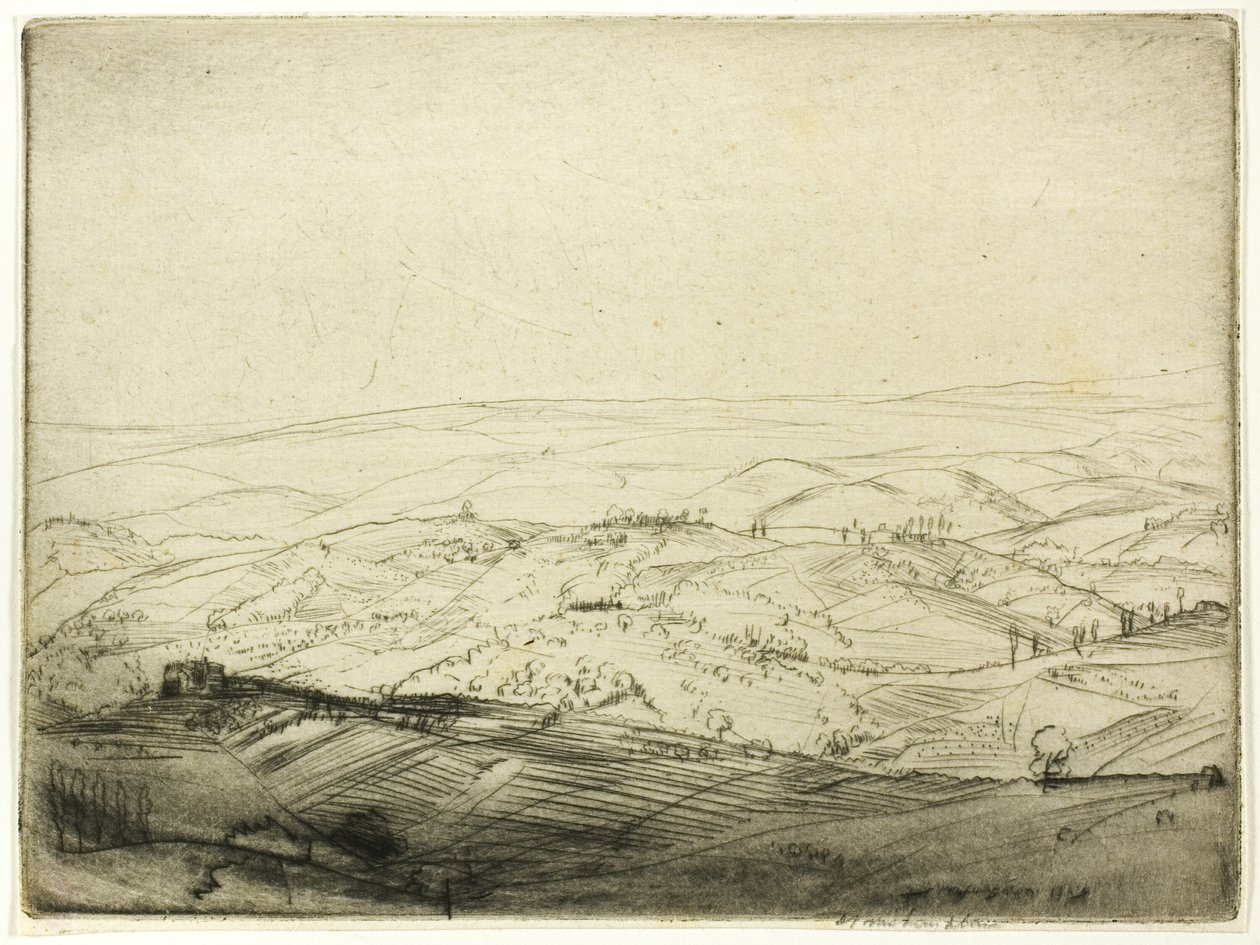San Gimignano Duvarlarından Eskiz by Donald Shaw MacLaughlan