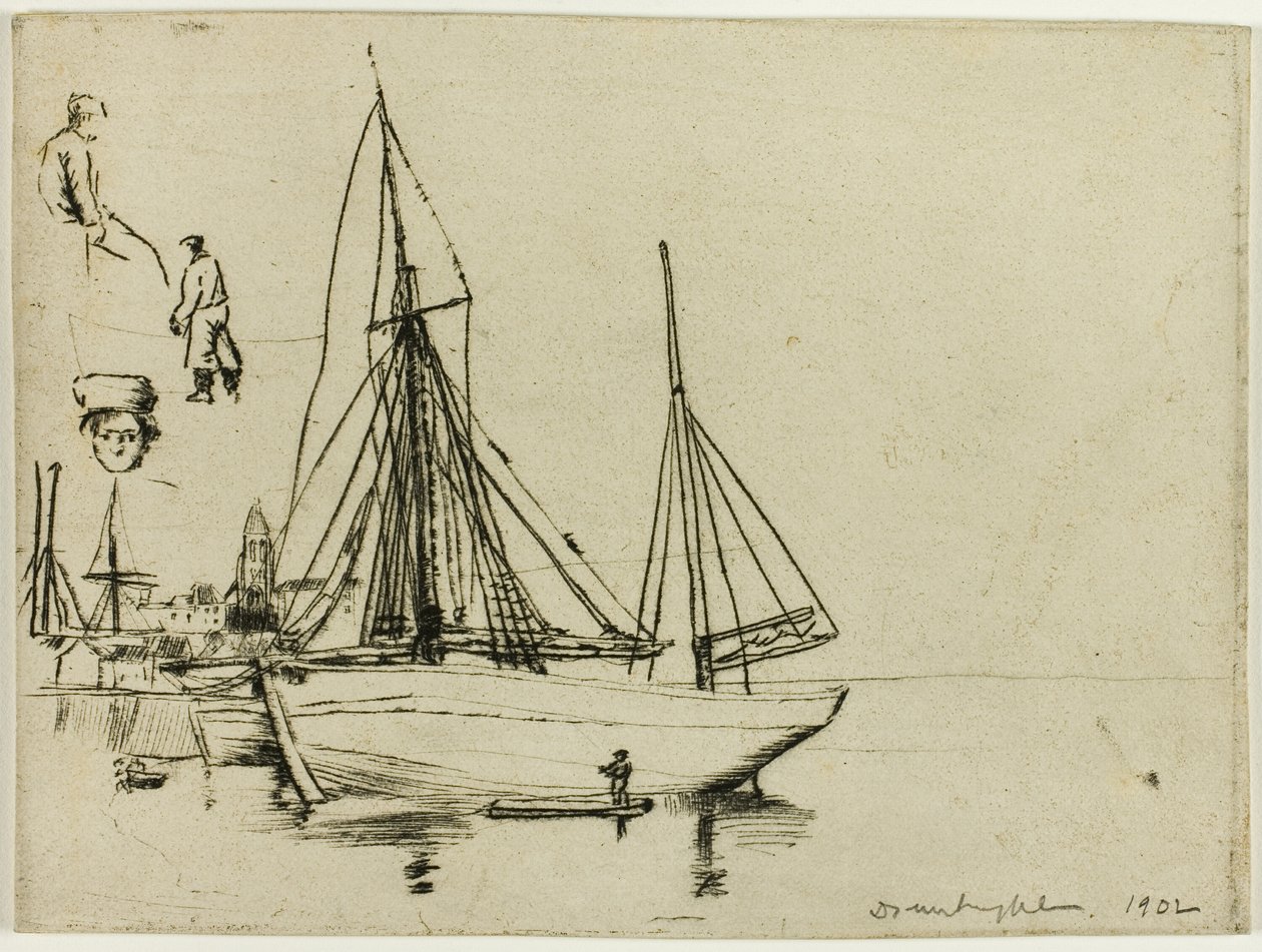 Balıkçı Tekneleri ve Denizciler Kroki by Donald Shaw MacLaughlan