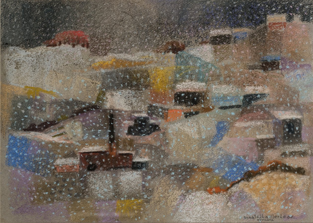 Kar yağışı, 2001 (kadife kağıt üzerine pastel) by Donatella Merlo