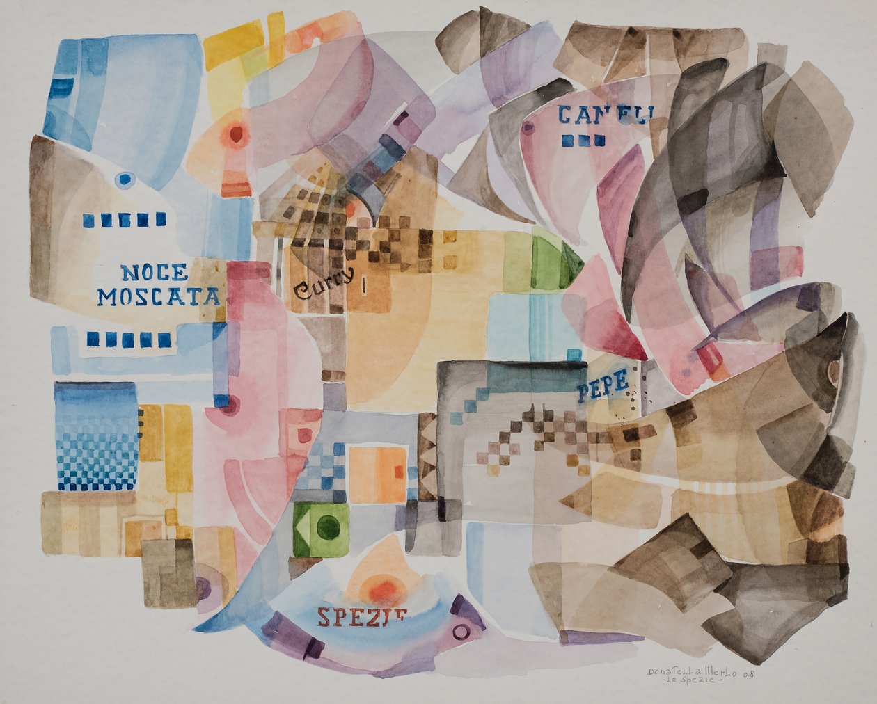 Baharatlar, 2008 (kağıt üzerine sulu boya) by Donatella Merlo