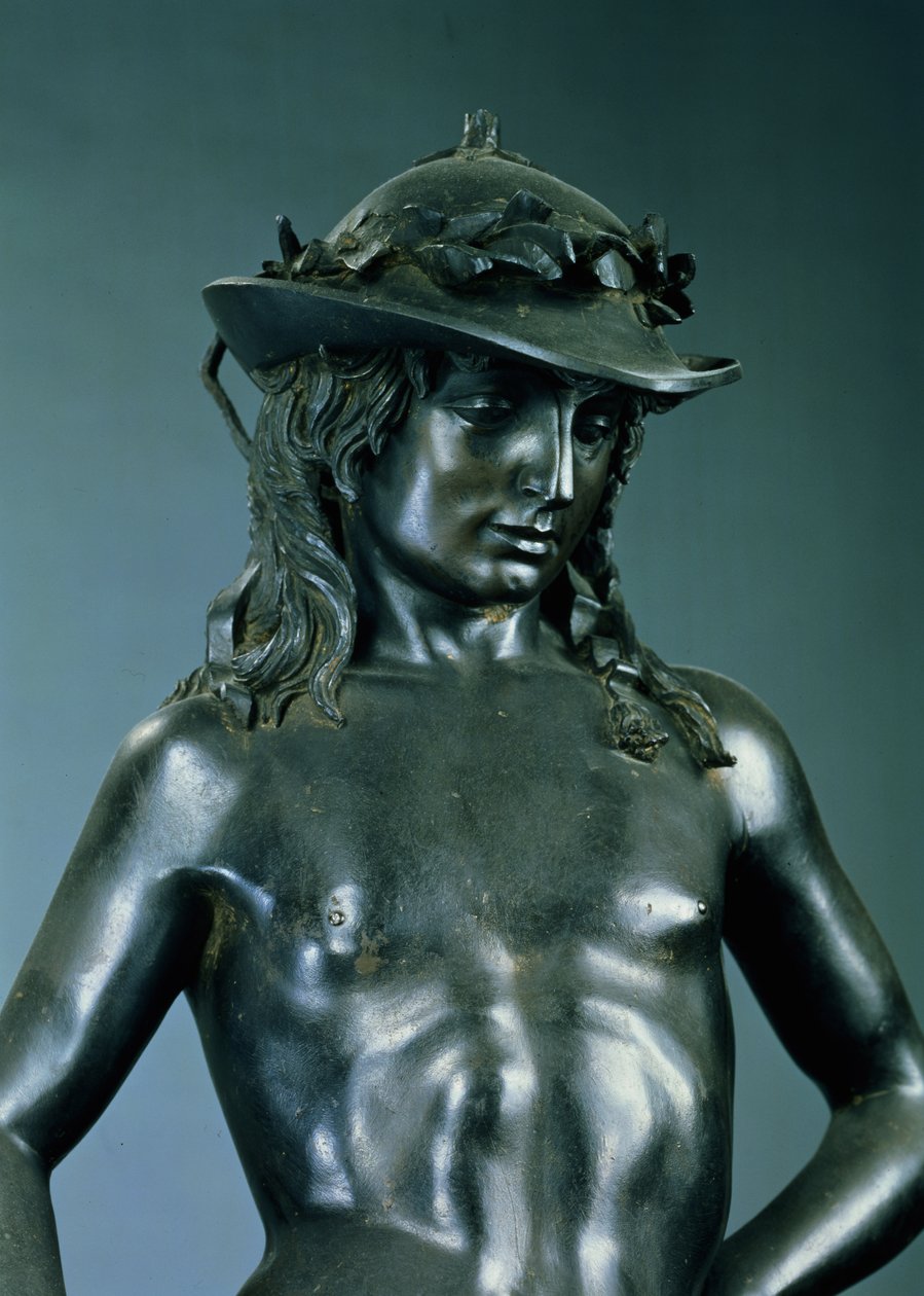 David, detay, c.1440 bronz detay, 119169 by Donatello