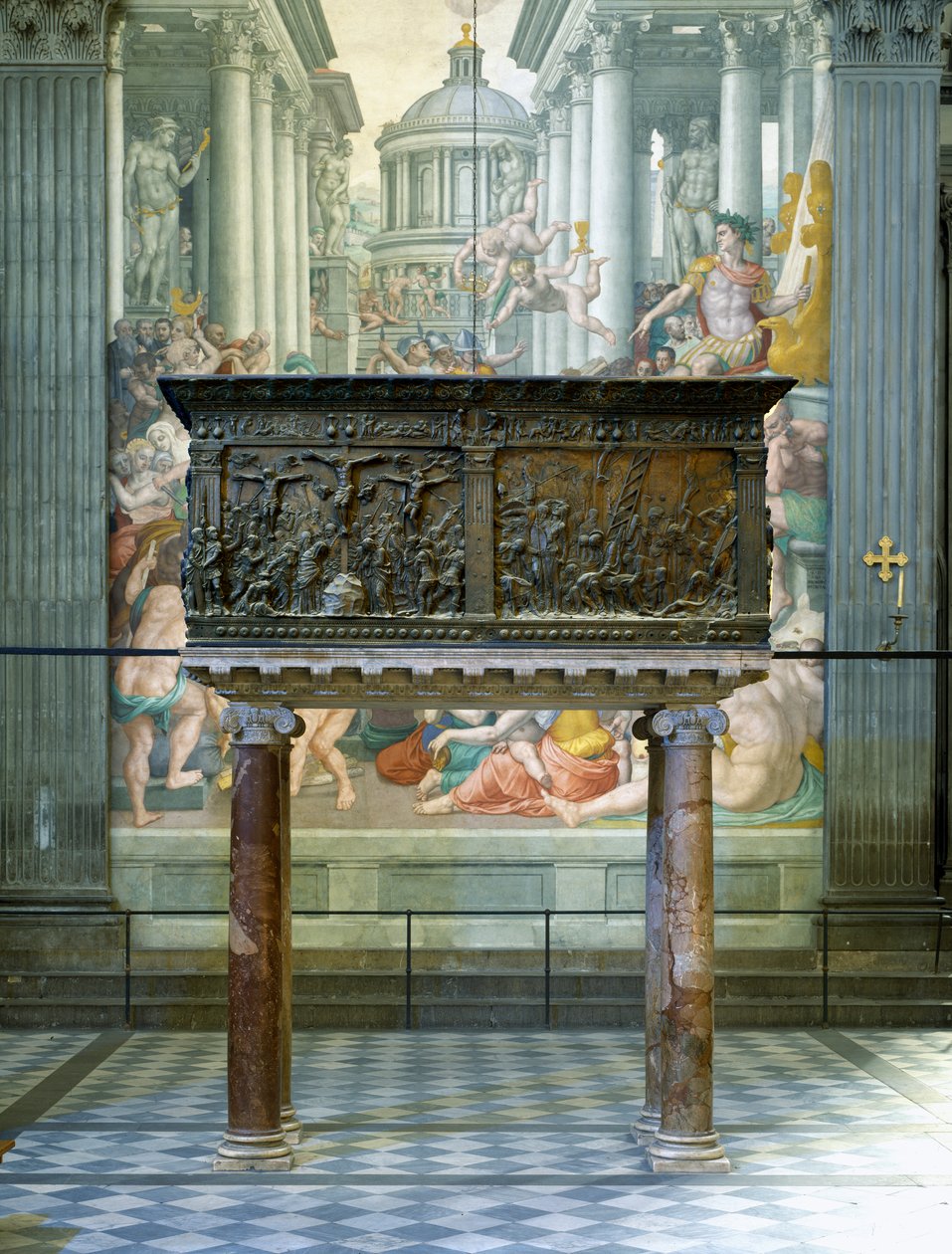 Sol minber, Basilica di San Lorenzo, Floransa, 1460 (bronz) by Donatello