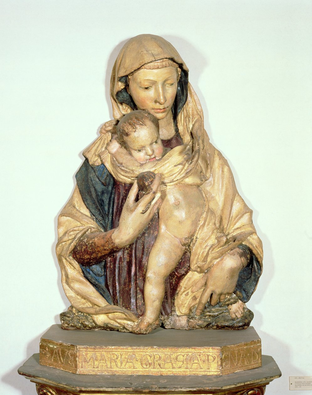 Madonna ve Çocuk (çok renkli pişmiş toprak) by Donatello