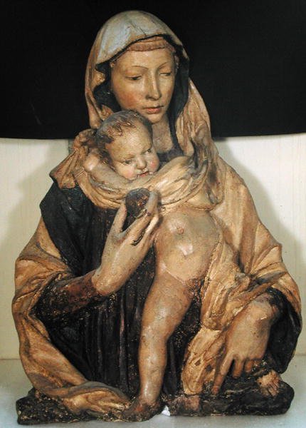 Madonna ve Çocuk (çok renkli taş) by Donatello