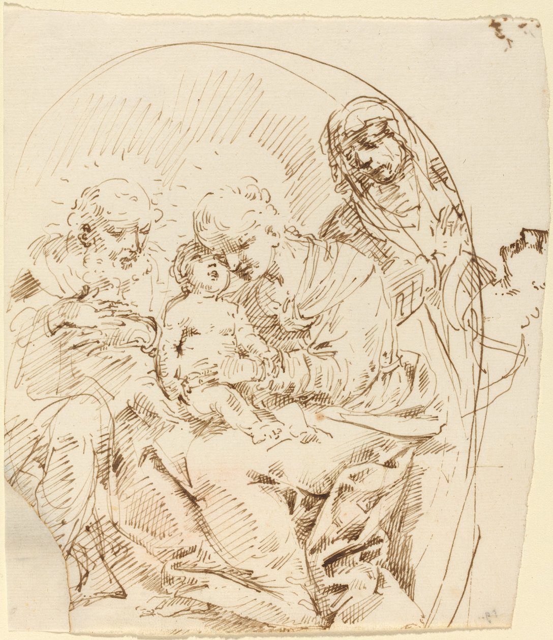 Profilde Saint Anne ve Kadın Başkanı ile Kutsal Aile by Donato Creti