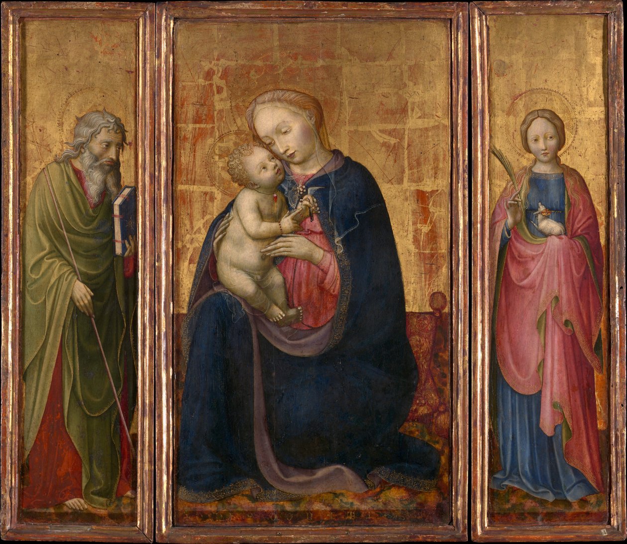 Aziz Philip ve Agnes ile Madonna ve Çocuk, ca. 1425-30. by Donato de