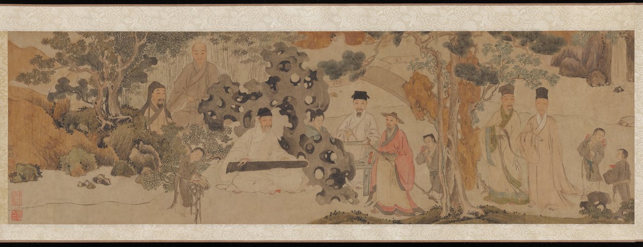 Yeşil Ormanda Yüce Buluşma, c.1620 (kağıt üzerinde mürekkep ve renkli) by Dong Qichang