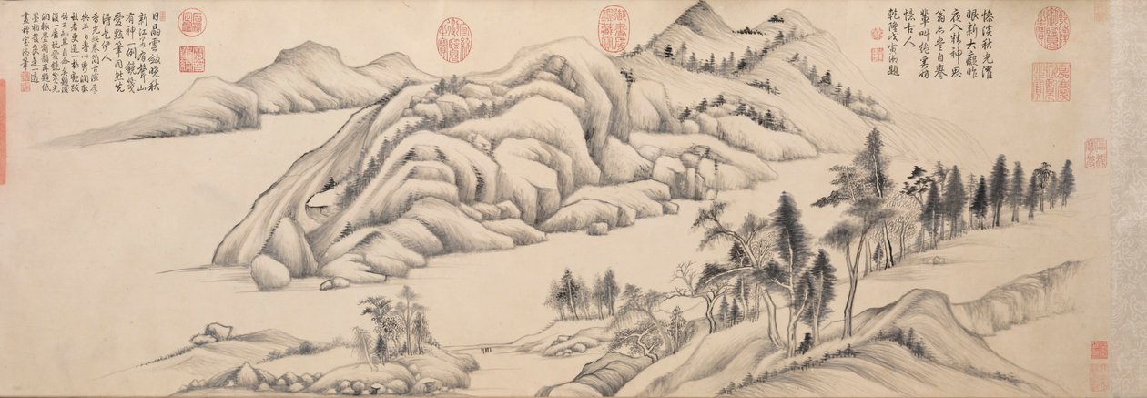 Berrak Bir Sonbahar Gününde Nehir ve Dağlar, c. 1624-1627. by Dong Qichang