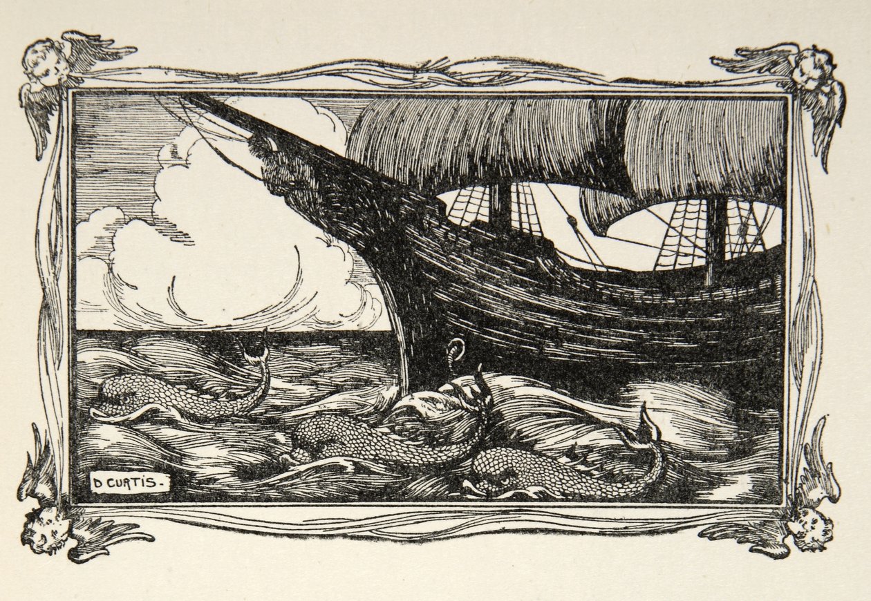 Sihirli İksir, Beatrice Clay'in 'Kral Arthur Hikayeleri ve Yuvarlak Masa'dan bir çizim, 1. Baskı, 1905 by Dora Curtis