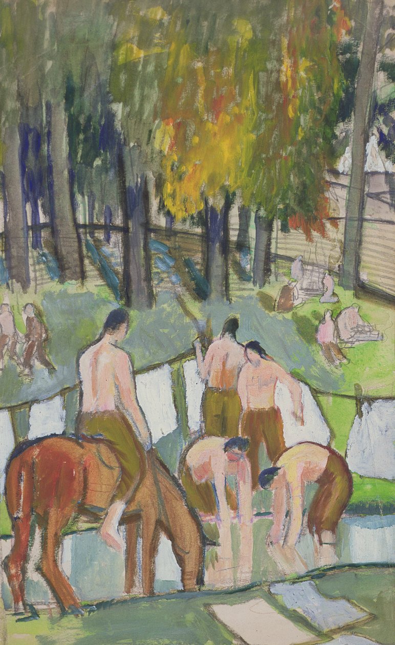 Deredeki Askerler, 1920 (kağıt üzerinde wc) by Dora Carrington