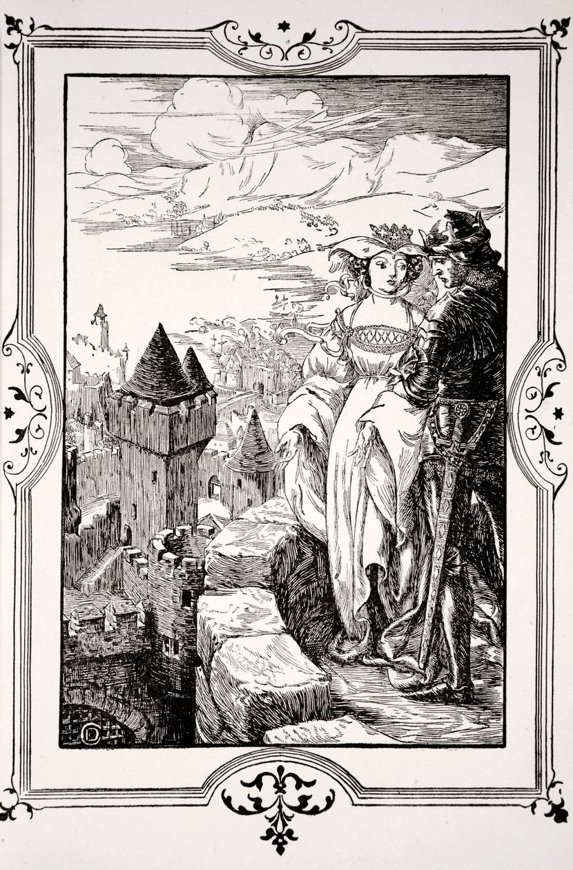 "Annoure, Kralı siperlerin üzerine çıkardı", 1905. by Dora Curtis