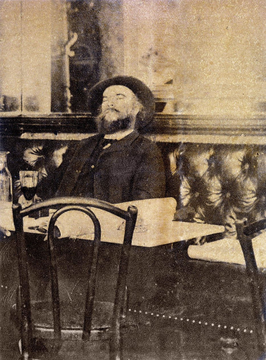 Verlaine kahvede, pelin içiyor by Dornac