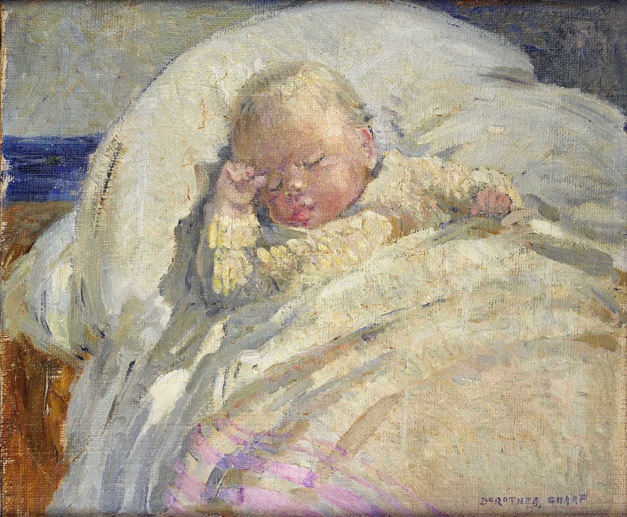 Uyuyan Bebek (tuval üzerine yağlıboya) by Dorothea Sharp