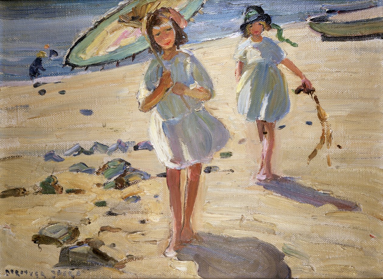Sahilde Arkadaşlar (tuval üzerine yağlıboya) by Dorothea Sharp