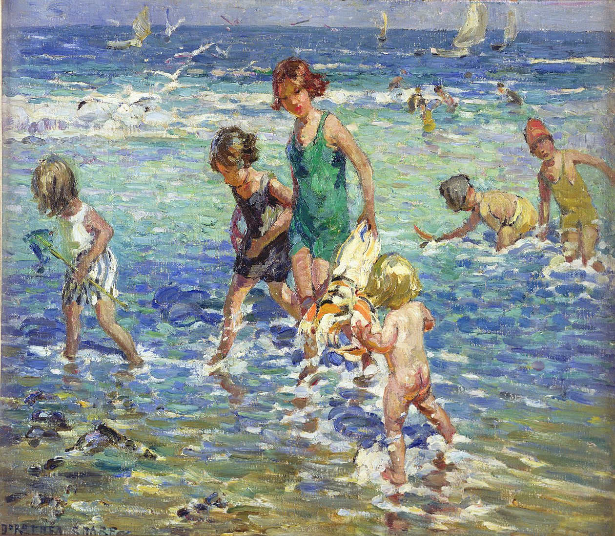Denizde Yıkananlar (tuval üzerine yağlıboya) by Dorothea Sharp