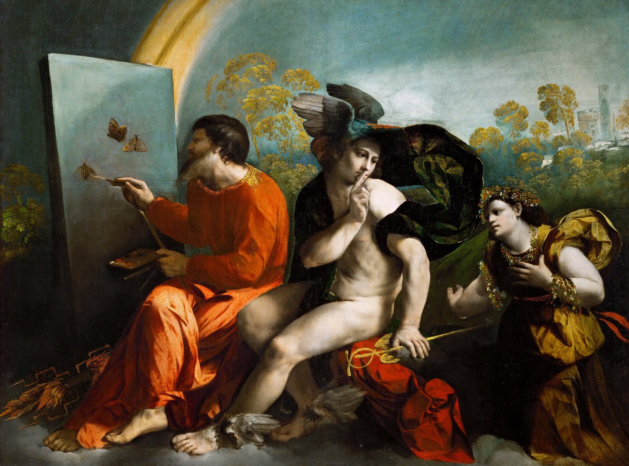 Jüpiter, Merkür ve Erdem by Dosso Dossi