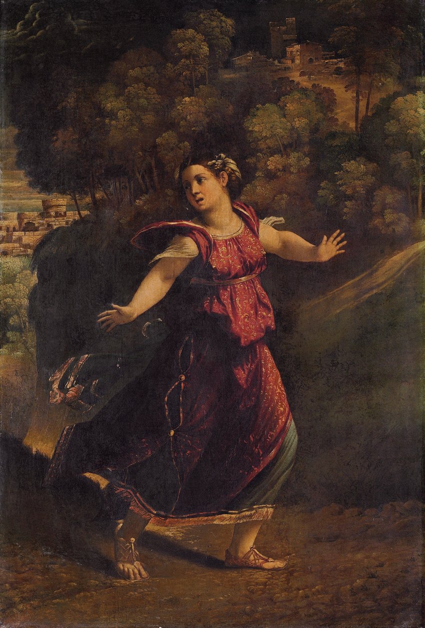 Ormanlık bir yoldan kaçan bir kadın, c.1520